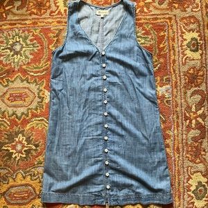 Madewell Button Front Denim Tank Dress in Size XS